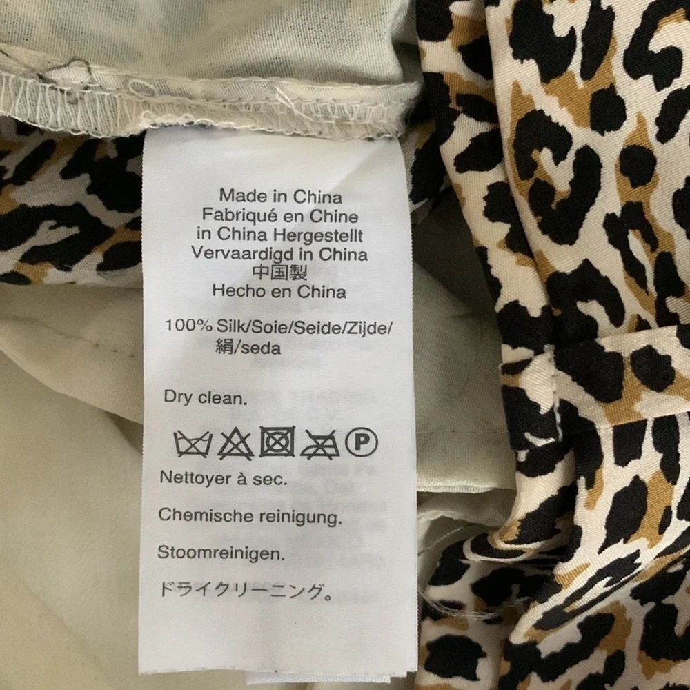 J. Crew Wide-leg cropped pant in‎ leopard-print silk